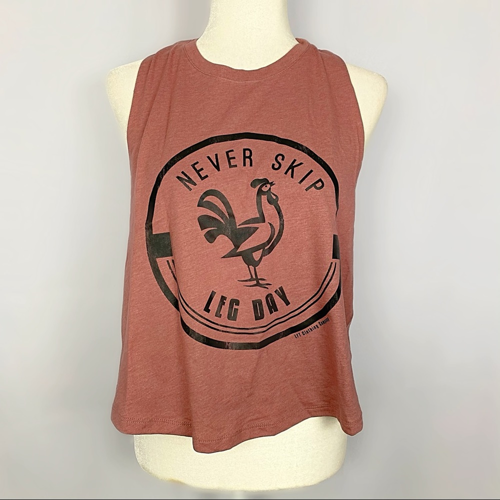 LFT Clothing Co. Leg Day Boxy Crop Tank Top NEW